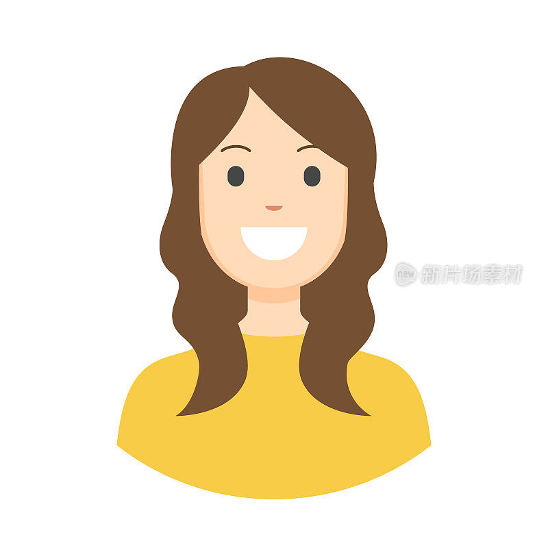 人脸阿凡达图标-社会网络的Profile -欧洲女人-矢量插图